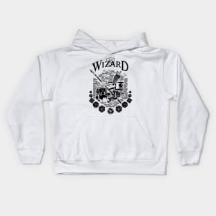 RPG Class Series: Wizard - Black Version Kids Hoodie